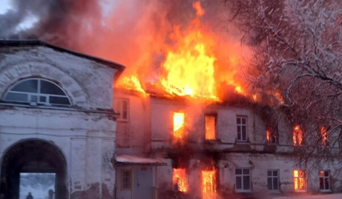 Church Destroyed in Monastery Fire in Russian Far North
